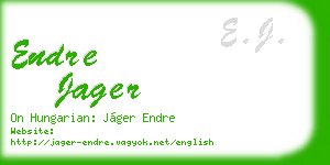 endre jager business card